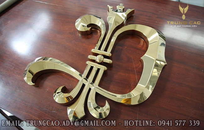 Chữ nổi inox vàng , Thi công inox vàng