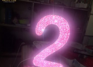 Chữ Inox mặt Acrylic giả đá đa sắc